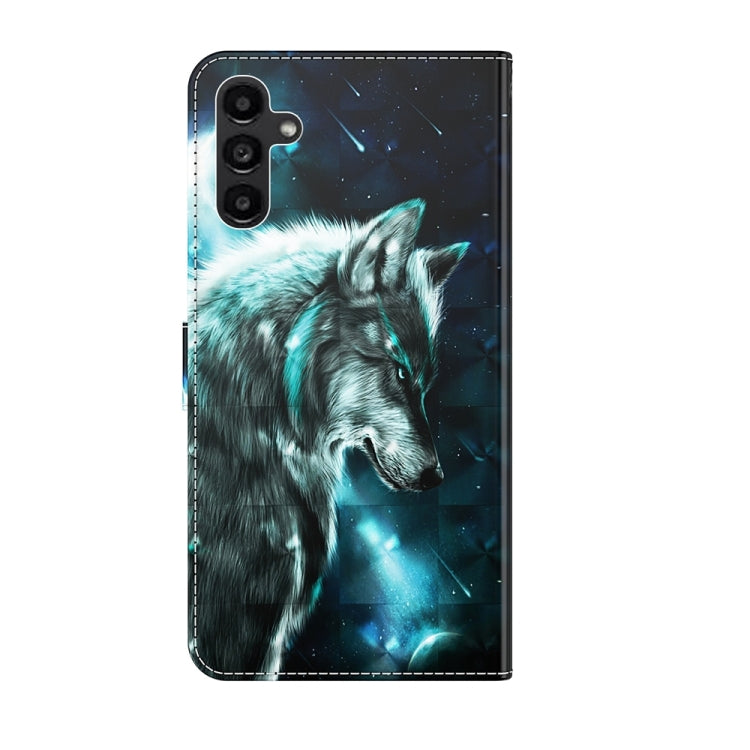 Stylish 3D painting pattern flip leather phone case for Samsung Galaxy A05s, showcasing its elegant design and functional features.